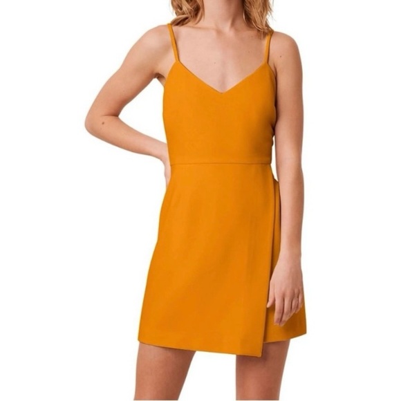 French Connection Dresses & Skirts - French Connection Whisper Sleeveless Envelope Skirt Dress Golden size 10
